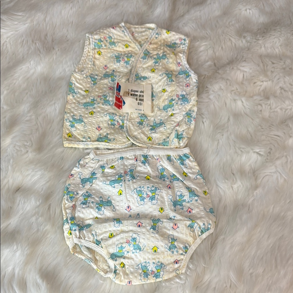 Vintage 80s Spencer’s Set of 2 Kids Printed Vest Shorts New Size 6 months Y2K